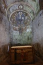 Lleida, Spain, May 1, 2020 - fresco paintings in Church Sant Climent de Taull