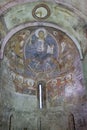 Lleida, Spain, May 1, 2020 - fresco paintings in Church Sant Climent de Taull