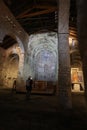 Lleida, Spain, May 1, 2020 - fresco paintings in Church Sant Climent de Taull