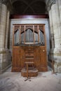 Lleida, Spain, May 1, 2020 - medieval organ of La Seu Vella cathedral