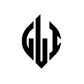 LLI circle letter logo design with circle and ellipse shape. LLI ellipse letters with typographic style. The three initials form a Royalty Free Stock Photo