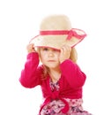 Llittle girl with lady's hat