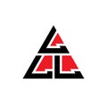 LLL triangle letter logo design with triangle shape. LLL triangle logo design monogram. LLL triangle vector logo template with red Royalty Free Stock Photo