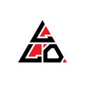 LLO triangle letter logo design with triangle shape. LLO triangle logo design monogram. LLO triangle vector logo template with red Royalty Free Stock Photo