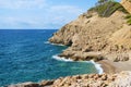 Llop Mari beach in Hospitalet del Infant, Spain Royalty Free Stock Photo
