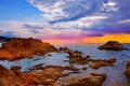 Lloret de Mar beach sunrise in costa Brava Royalty Free Stock Photo