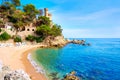 Lloret de Mar Castell Plaja at Sa Caleta beach Royalty Free Stock Photo