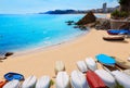 Lloret de Mar Sa Caleta beach in costa Brava Royalty Free Stock Photo