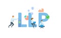 LLP, Limited Liability Partnership. Concept with keywords, people and icons. Flat vector illustration. Isolated on white