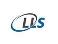 LLS letter creative modern elegant swoosh logo design Royalty Free Stock Photo