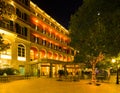 Lluminated facade of Hotel Hilton Imperial in Dubrovnik Royalty Free Stock Photo