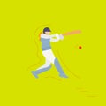 Llustration of batswoman playing cricket championship sports. Vector abstract illustration