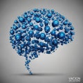 Llustration depicts a stylized human brain composed of interconnected blue Royalty Free Stock Photo