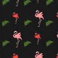 llustration of a flamingo. illustration of a flamingo. flamingo with flowers, vector illustration