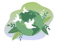 Llustration in flat style on the theme of earth day, save the planet