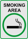 Gray sign written smoking area