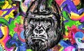 Llustration of a head stupid gorilla design concept