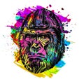 Llustration of a head stupid gorilla design concept