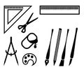 llustration of painting tools icon set