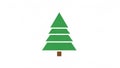 Llustration of a pine tree using three green triangles representi Royalty Free Stock Photo