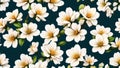 llustration seamless pattern floral, blossom white flowers for textile design, wallpaper, wrapping paper, and packaging design.