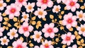 llustration seamless pattern floral, sakura, purple background for textile design, wallpaper,