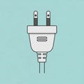 Llustration of a two prong electrical plug against a light blue Royalty Free Stock Photo