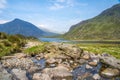 Llyn Idwal is a small lake that lies within Cwm Idwal in the Glyderau mountains of Snowdonia. Royalty Free Stock Photo