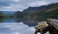 Llyn Nantlle at sunrise looking towards Mt Snowdon Royalty Free Stock Photo