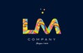 lm l m colorful alphabet letter logo icon template vector