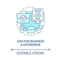 LMS for business and enterprise blue concept icon Royalty Free Stock Photo