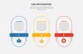 LMS learning management system infographic outline style with 3 point template with vertical round rectangle with horizontal title