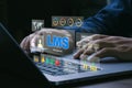 LMS - Learning Management System.Teacher using laptop for online lesson and online education, course, application, study, e