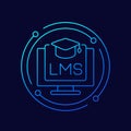 LMS, Learning Management System thin line icon