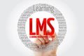 LMS - Learning Management System word cloud Royalty Free Stock Photo