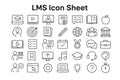 LMS Vector Icon Set for Learning Management System Tools Educational Technology Software Royalty Free Stock Photo