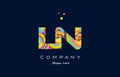 ln l n colorful alphabet letter logo icon template vector