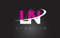 LN L N Creative Letters Design With White Pink Colors