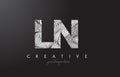 LN L N Letter Logo with Zebra Lines Texture Design Vector.