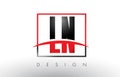 LN L N Logo Letters with Red and Black Colors and Swoosh.