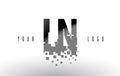 LN L N Pixel Letter Logo with Digital Shattered Black Squares