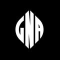 LNA circle letter logo design with circle and ellipse shape. LNA ellipse letters with typographic style. The three initials form a Royalty Free Stock Photo