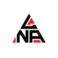 LNA triangle letter logo design with triangle shape. LNA triangle logo design monogram. LNA triangle vector logo template with red Royalty Free Stock Photo