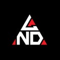 LND triangle letter logo design with triangle shape. LND triangle logo design monogram. LND triangle vector logo template with red Royalty Free Stock Photo