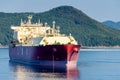 The LNG tanker anchored in the sea Royalty Free Stock Photo