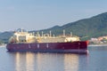 The LNG tanker anchored in the sea Royalty Free Stock Photo