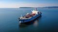 LNG tanker carrier in the sea. Gas carrier for transportation of liquefied natural gas. generative AI