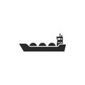 Lng tanker icon. natural gas carrier ship. sea freight and transportation Royalty Free Stock Photo