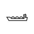 Lng tanker line icon. natural gas carrier ship. isolated vector image Royalty Free Stock Photo