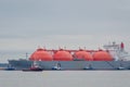 LNG TANKER IN PORT Royalty Free Stock Photo